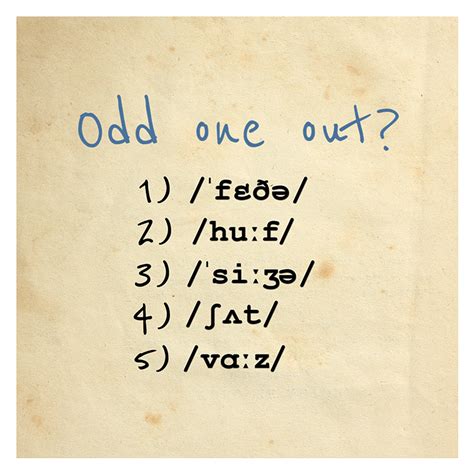 odd one out pronunciation|THE ODD ONE OUT .